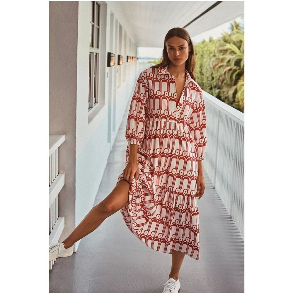 The Bettina Tiered Shirt Dress by Maeve